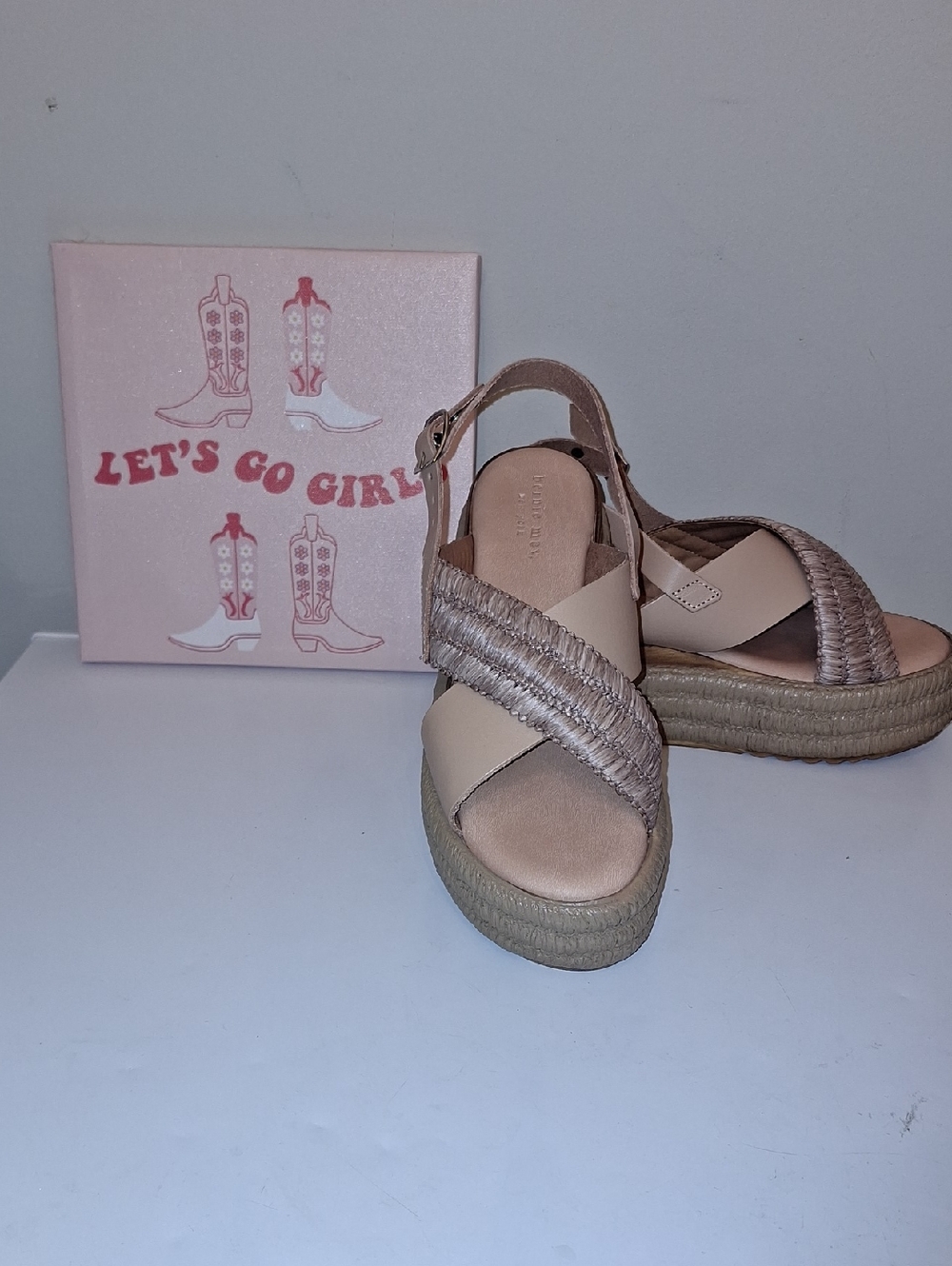 bernie mev. Beige Braided Espadrille Wedge Sandals